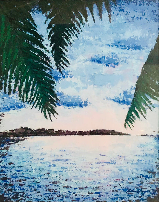 (distant shore) acrylic painting