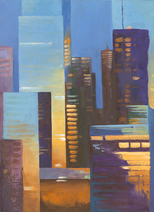 (an nyc sunrise) acrylic painting