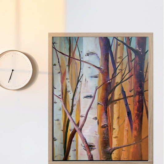 (a bunch of birches) framed reproduction