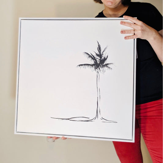 (palm tree on white) acrylic painting