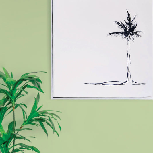 (palm tree on white) acrylic painting