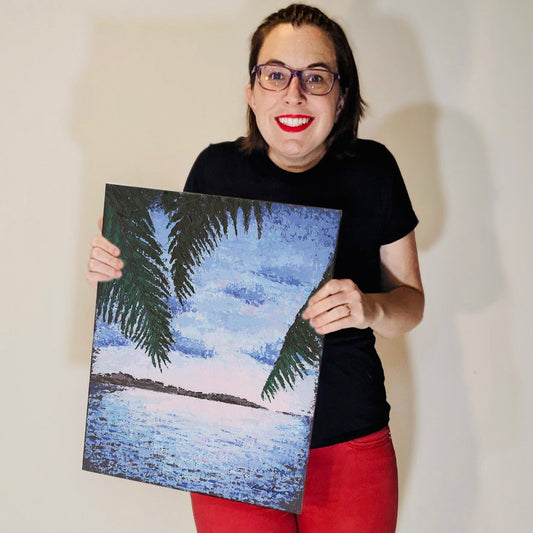 (distant shore) acrylic painting