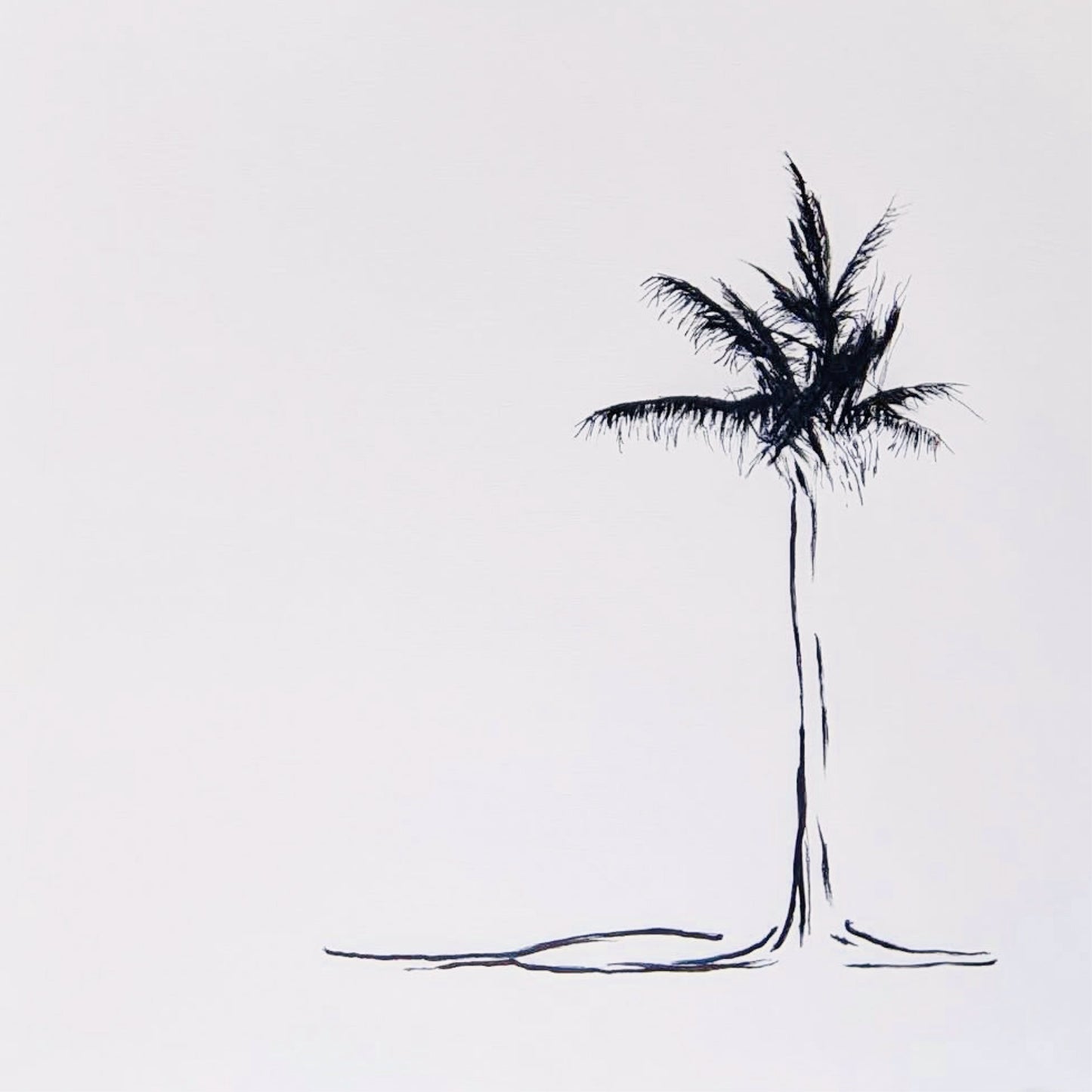 (palm tree on white) acrylic painting